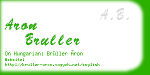 aron bruller business card